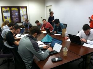 students working on their computers in the STEPP classroom